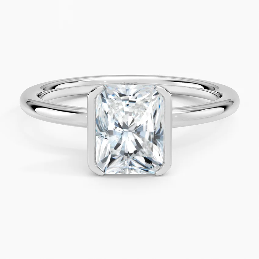 Каблучка з діамантом солітер Annika Semi-Bezel Radiant Cut