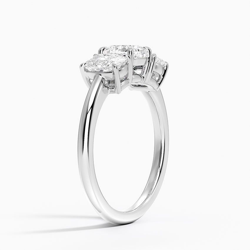 Luxe Faye Elongated Cushion Three Stone Diamond Ring
