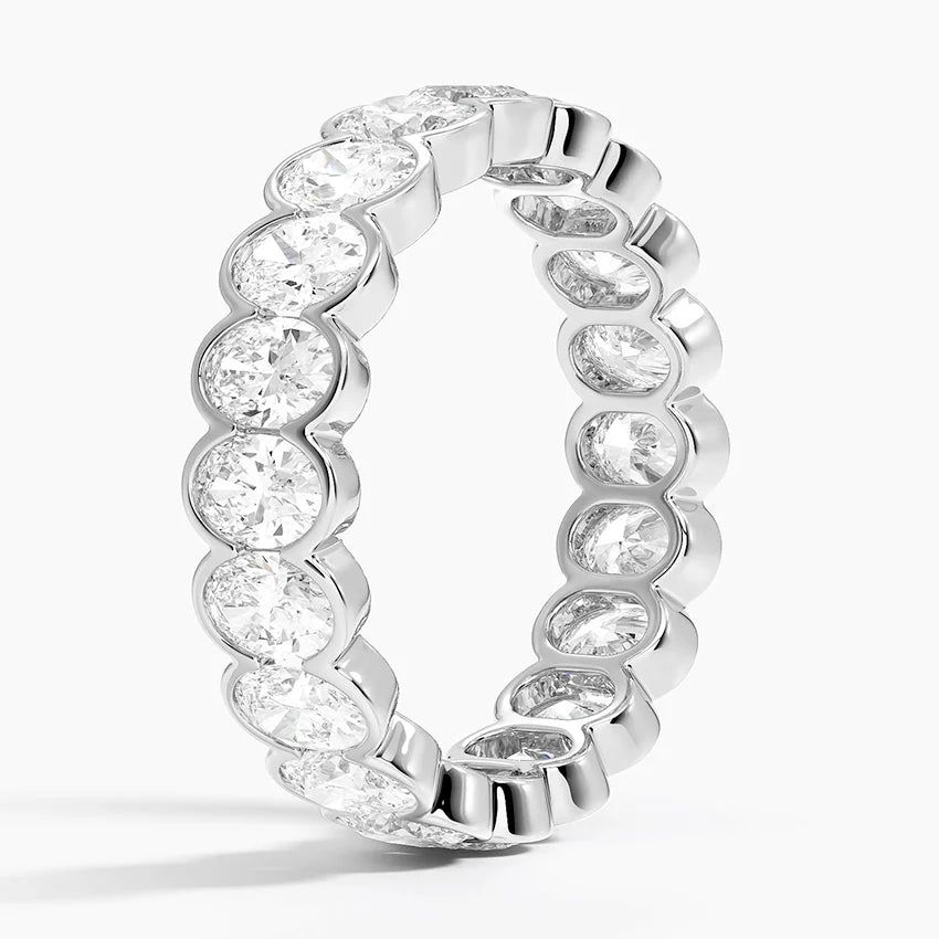 Каблучка з діамантами Eternity Oval Semi-Bezel