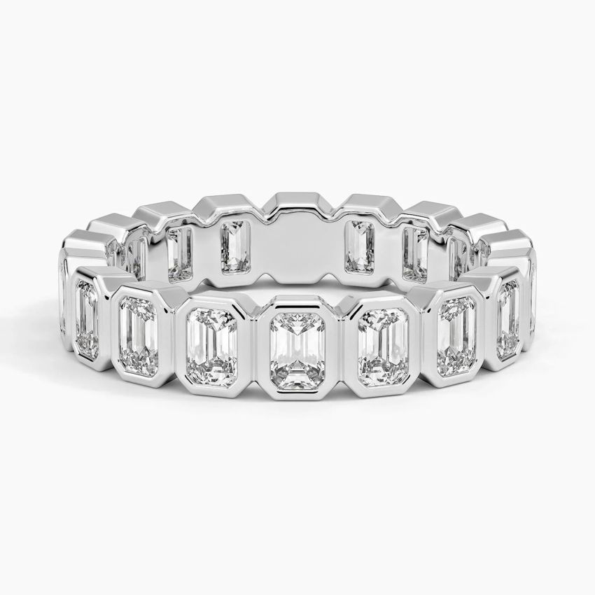 Каблучка з діамантами Eternity Bezel Emerald Cut