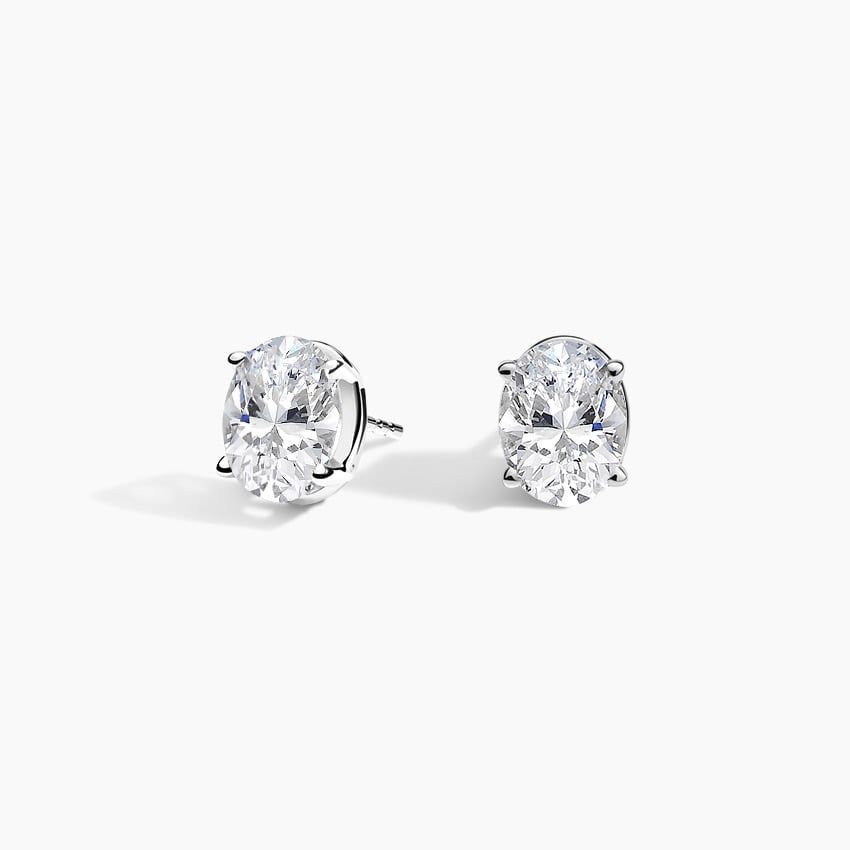 Сережки пусети з діамантами Oval Cut