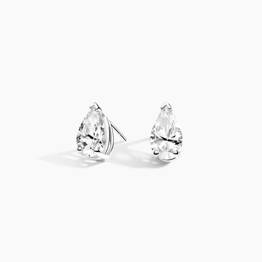 Сережки пусети з діамантами Pear Cut