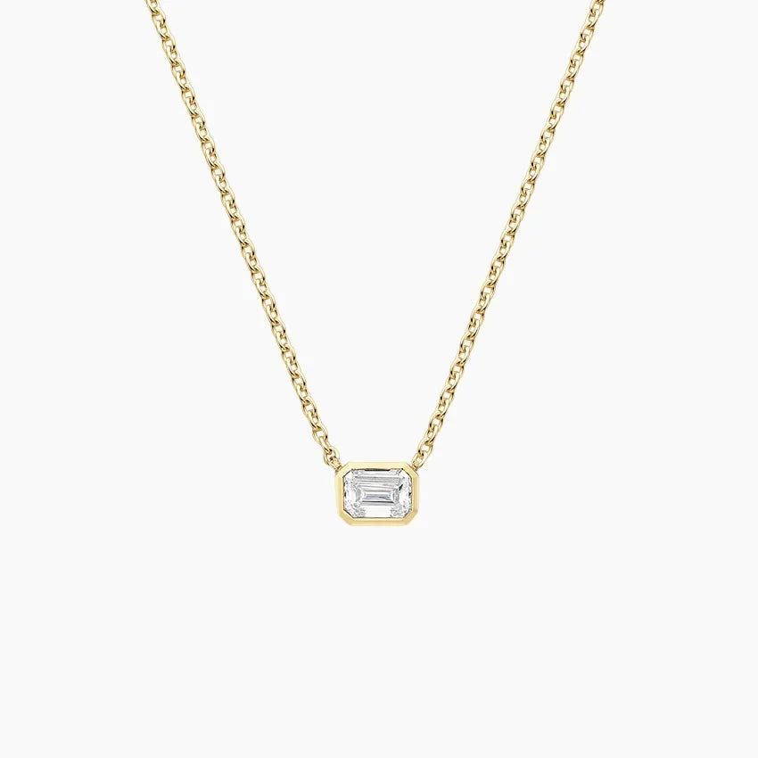 Кольє з діамантом Bezel Emerald Cut