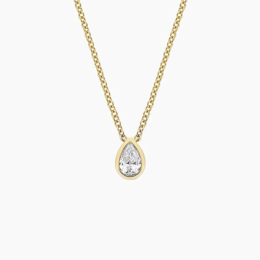 Кольє з діамантом Bezel Pear Cut