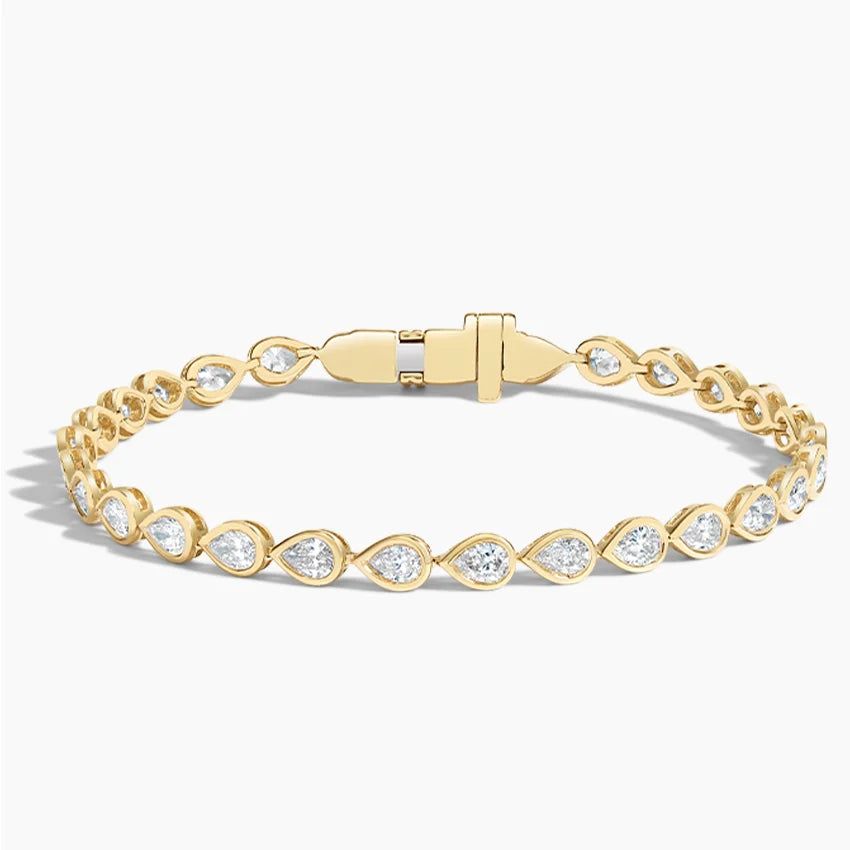 Тенісний браслет з діамантами Bezel Pear Cut