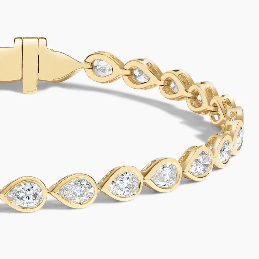 Тенісний браслет з діамантами Bezel Pear Cut